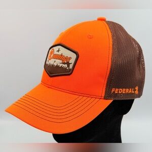 Runnings‎ Federal 2022 Orange with Brown Mesh Back Adjustable Trucker Hat NWOT